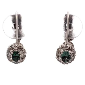 K14WG アレキサンドライト・ダイヤモンド イヤリング 0.11・0.15ct