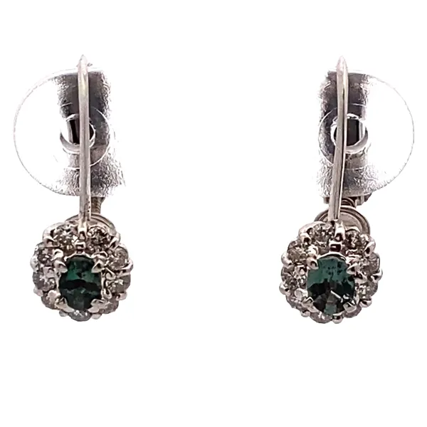 K14WG アレキサンドライト・ダイヤモンド イヤリング 0.11・0.15ct