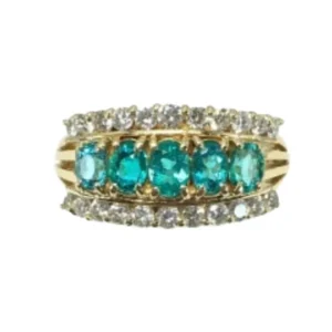 K18 パライバトルマリン・ダイヤモンド リング 0.94ct