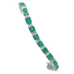 Pt･Pm900 エメラルド・ダイヤモンド ブレスレット 11.16ct