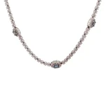 K18WG アレキサンドライト・ダイヤモンド ネックレス 0.7ct