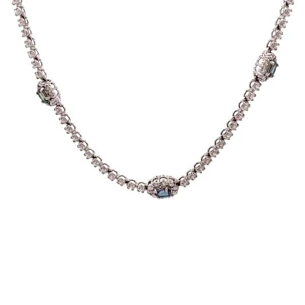 K18WG アレキサンドライト・ダイヤモンド ネックレス 0.7ct