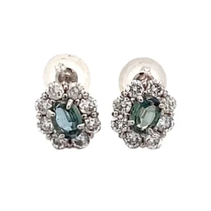 Pt･Pm900 アレキサンドライト・ダイヤモンド ピアス 0.24・0.24ct