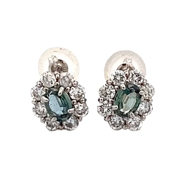 Pt・Pm900 アレキサンドライト・ダイヤモンド ピアス 0.24・0.24ct