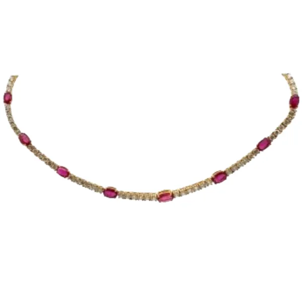 K18 ルビー ダイヤモンド ネックレス 13.39ct