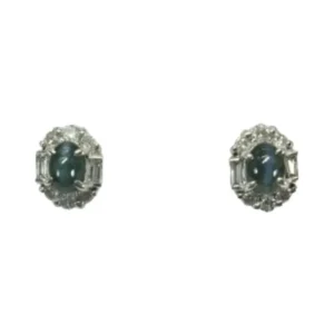 K18WG/K14WG アレキサンドライトキャッツアイ・ダイヤモンド ピアス 0.51・0.73ct