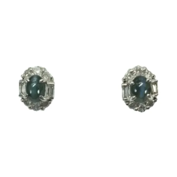 K18WG/K14WG アレキサンドライトキャッツアイ・ダイヤモンド ピアス 0.51・0.73ct