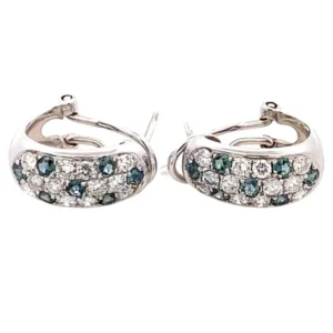 K18WG アレキサンドライト・ダイヤモンド ピアス 0.38・0.38ct