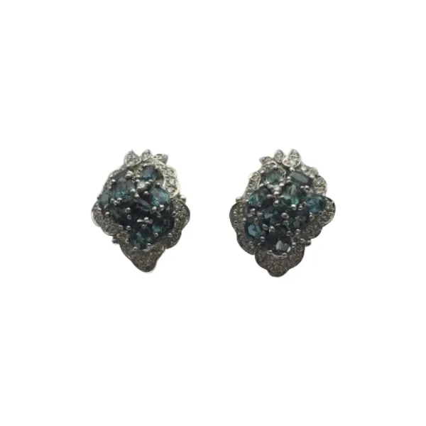 K14WG アレキサンドライト・ダイヤモンド ピアス 1.44・1.45ct