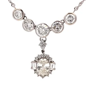 Pt850/Pt900 ダイヤ ネックレス 2.011ct・0.54ct・0.44 ct