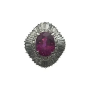 Pt900 ピンクサファイア ダイヤモンド リング 3.89ct