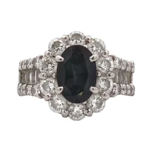 Pt･Pm900 ブラジル産アレキサンドライト・ダイヤモンド リング 2.07ct