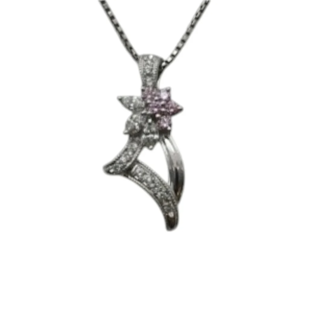 Pt850/Pt900 ピンクダイヤモンド・ダイヤモンド ペンダントトップ 0.21・0.41 ct