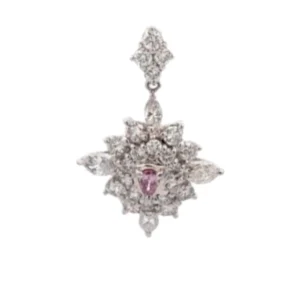 Pt･Pm900 ピンクダイヤモンド・ダイヤモンド ペンダントトップ 0.06 ct 0.9・0.15 ct