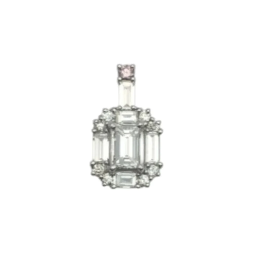 Pt・Pm900 ダイヤ・ピンクダイヤモンド ペンダントトップ 0.5 ct 0.68・0.04 ct