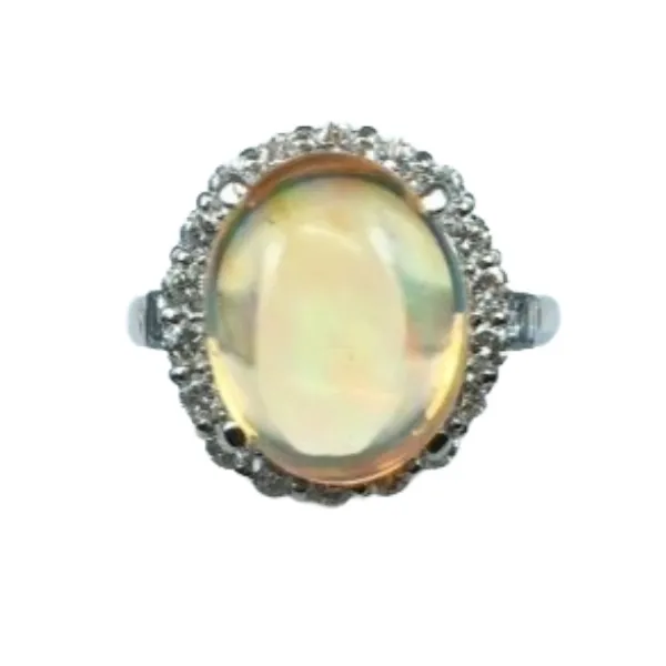 Pt･Pm900 ファイヤーオパール・ダイヤモンド リング 6.43ct