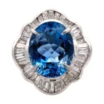 Pt･Pm900 アクアマリン・ダイヤモンド リング 8.46ct