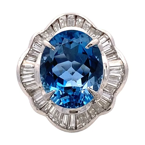 Pt･Pm900 アクアマリン・ダイヤモンド リング 8.46ct