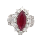 Pt･Pm900 ビルマ産ピジョンブラッドルビー・ダイヤ リング 2.93 ct D2.54 ct