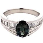 Pt・Pm900 ブラジル産アレキサンドライト・ダイヤ リング 1.31ct