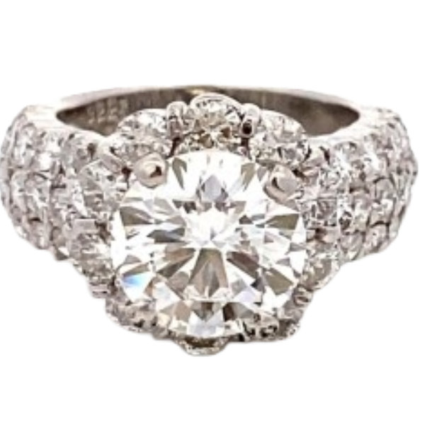 Pt･Pm900 ダイヤモンド リング 3.225 ct 2.42 ct