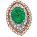 Pt900/K18 コロンビア産エメラルド・ダイヤモンド リング 6.64ct 2.07ct