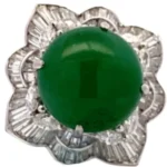 Pt･Pm900 翡翠・ダイヤモンド リング 15.22 ct 3.65 ct