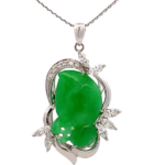 Pt850/Pt900 翡翠・ダイヤモンド 13.91・0.73ct