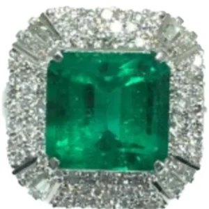 Pt･Pm900 コロンビア産エメラルド・ダイヤモンド リング E7.2ct D1.7ct