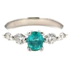 Pt・Pm900 ブラジル産パライバトルマリン・ダイヤ リング 0.116ct