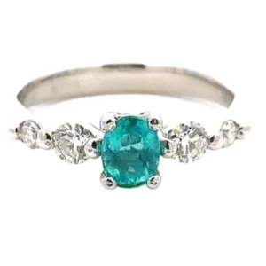 Pt・Pm900 ブラジル産パライバトルマリン・ダイヤ リング 0.116ct