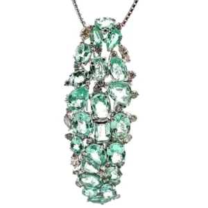 K18WG パライバトルマリン・ダイヤ ネックレス/ペンダントトップ 10.02ct