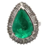 Pt・Pm900 エメラルド・ダイヤモンド リング 5.24ct