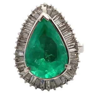 Pt･Pm900 エメラルド・ダイヤモンド リング 5.24ct