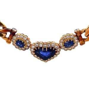 K18 サファイア・ダイヤモンド 4.13・2.02・2.21ct