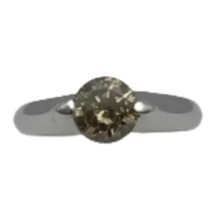 K18WG ブラウンダイヤモンド リング 0.8ct