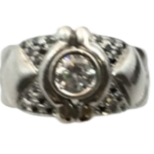 K18WG ダイヤモンド・ブラックダイヤモンド リング 0.698 ct 0.2 ct