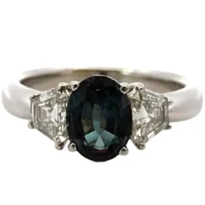 Pt・Pm900 ブラジル産アレキサンドライト・ダイヤ リング 1.46ct