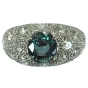 Pt・Pm900 インド産アレキサンドライト・ダイヤ リング 2.037ct