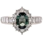 Pt・Pm900 ブラジル産アレキサンドライト・ダイヤ リング 1.08ct