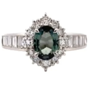 Pt・Pm900 ブラジル産アレキサンドライト・ダイヤ リング 1.08ct