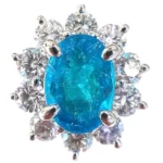 Pt・Pm900 ブラジル産パライバトルマリン・ダイヤ  リング 0.64ct