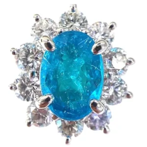 Pt・Pm900 ブラジル産パライバトルマリン・ダイヤ  リング 0.64ct