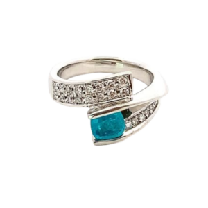 Pt・Pm900 ブラジル産パライバトルマリン・ダイヤ 0.93・0.28ct