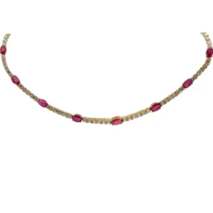 K18 ルビー・ダイヤモンド ネックレス 13.39・D9.17ct