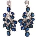 K18 サファイア・ダイヤモンド ピアス/イヤリング S9.88・D0.25 ct