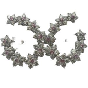 Pt900/K14WG ピンクダイヤモンド・ダイヤモンド ピアス/イヤリング 0.23・0.24 ct 2.11・2.08 ct