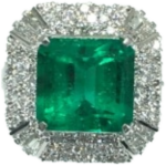 Pt・Pm900 コロンビア産エメラルド・ダイヤ リングE7.2 ct D1.7 ct
