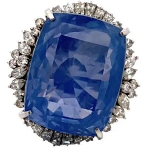 Pt･Pm900 スリランカ産非加熱ブルーサファイア・ダイヤモンド 69.71・1.42・0.48・0.66ct