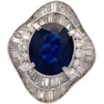 Pt･Pm900 タイ産ブルーサファイア・ダイヤモンド 5.2・D3.13ct